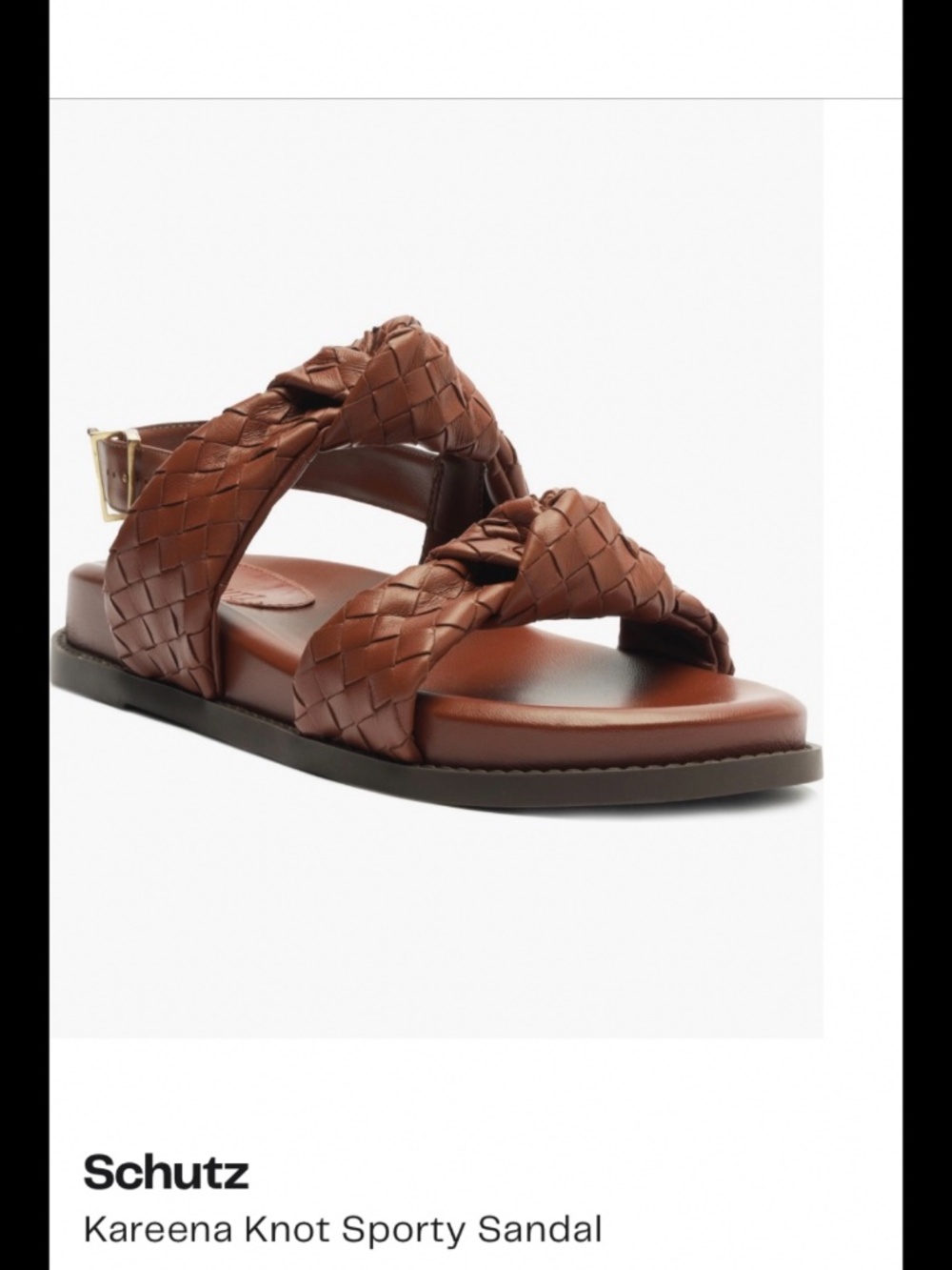 Schutz Kareena Knot Leather Woven Sporty Sandal Sauvage SZ 9.5